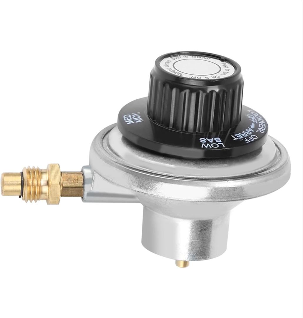 Akozon 1"20UNF Grill BBQ Regulator Control Valve Low Pressure Adjustable Control Valve BBQ Grill Universal