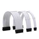 Formulamod Sleeve Extension Power Supply Cable Kit 18AWG ATX 24P+ EPS 8-P+PCI-E8-P with Combs for PSU to Motherboard/GPU (White)
