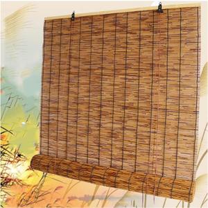 Natural Bamboo Roller Blind with Lift, Wall Decor Roman Blinds, Bamboo Divider, Indoor Sun Shade, Shading and Breathable, for Indoor/Outdoor Patio (Size: 110 x 153cm)