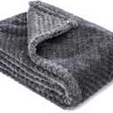 Fuzzy Blanket or Fluffy Blanket for Baby, Soft Warm Cozy Coral Fleece Toddler, Infant or Newborn Receiving Blanket for Crib, Stroller, Travel, Decorative (28Wx40L, XS-Dark Grey)