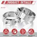200 Pcs 1/2 Inch PEX Cinch Clamps, 304 Stainless Steel Crimp Rings Single Ear Hose Clamps for PEX Tubing Pipe Fitting Connections, Silver