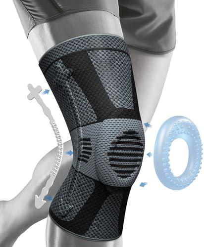 NEENCA Professional Knee Brace for Pain Relief, Medical Knee Compression Sleeve, Knee Support with Horizontal Knit Tech for Meniscus Tear, ACL, Arthritis, Joint Pain, Runner, Workout Large