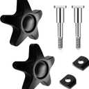 2 Adjustable Star Knobs for Rolling Walkers Drive Rollator Walker M6 T-Bolt Screw Knobs with Washers Replacement Parts for Platform Attachment