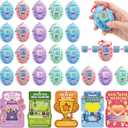 Valentines Day Cards for Kids School  30 Pack Rock Paper Scissors Spinner Eggs Toys With Keychain & Valentines Greeting Cards, Classroom Exchange Valentines Gifts, Bulk Set for School Party