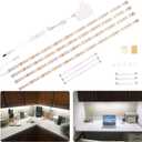 WOBANE LED Under Cabinet Lighting Kit,Flexible LED Ribbon Lights Bar,Under Counter Lights for Kitchen,Cupboard,Desk,Showcase,Shelf,6.6 Feet Rope Light Set,120 LED,1200lm,6000K White,4 Panel
