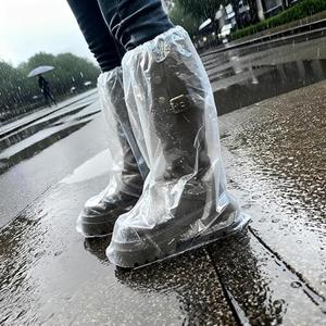 20 Pairs Long Waterproof Shoe Covers for Rain - Disposable Plastic Rain Shoe Covers - Non-Slip Indoor Outdoor Rain Cover for Shoes, Plastic Overshoes for Men Women -Water Proof Boot Protector – Clear