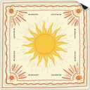Boho Yellow and Orange Sun Sunshine Mahjong Mat 31.5 x 31.5 Inch