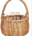 MAGICLULU Wedding Flower Basket Woven Basket with Handle 8.66 X 6.10 X 6.10 in Flower Girl for Petals Rustic Bridal for Ceremony Home Decor Garden Picnic Shop Storage