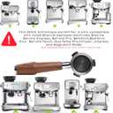 54mm Bottomless Portafilter V2 with Upgraded American Walnut Handle - Compatible with Breville Barista Express, Pro, Touch, Bambino, Plus, Infuser, Duo Temp Pro- Includes 18-21g Filter Basket