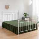 Bed Skirt Full Size Ruffled Bed Skirts with Split Corners, 16 Inch Drop Dust Ruffle Bed Skirt with Platform, Green, Full - 16" Drop