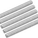 uxcell 5Pcs M10 x 90mm Fully Threaded Rod 304 Stainless Steel Right Hand Threads Bar Studs for Anchors Bolts, Clamps, Hangers and U-Bolts, M10-1.5 Thread Pitch,  Size M10 x 90mm, 1.5 Thread Pitch, 5
