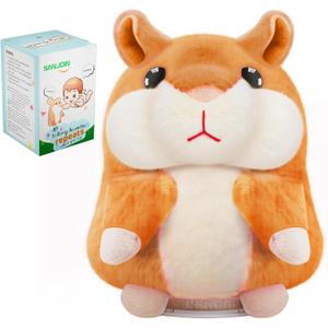 SANJOIN Kids Toddler Toys for Ages 2-4, Talking Hamster Repeats What You Say for Boys Girls, Interactive Plush Repeating Toy Gifts for 2 3 4 5 6 8 Year Old Boy Girl Birthday Gift (Brown)