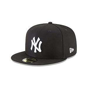 New Era Unisex-Adults New York Yankees Basic 59Fifty Fitted Cap Hat Black/ White 11591127 (Size 7 1/ 4)