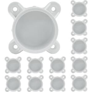 BokWin 1-1/2 Inch PVC Flange 12 Packs, Table Leg Cap Fittings Furniture Screw Tab Caps for DIY Rod Holder Projects, Building Storage Shelves, and Support Feet