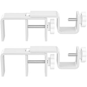 Outside Mounted Blinds Curtain Rod Bracket 1.3-2" Adjustable, Easy Install Tool-Free Anti-Slip, Over The Blinds Curtain Rod Holder for Curtains & Drapes, No Drill Curtain Rod Brackets, 1Pcs White