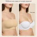 HSIA Strapless Bras for Women Bandeau Bra Wireless Full Coverage Non-Slip Large Bust Seamless Tube Bra Fixed Cup (Beige, XXXL)