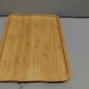 Bam&Boo Bamboo Serving Tray Natural Minimalist Rectangular (14.1 x 9.4" x 0.8") Coffee, Tea, Food, Drinks, Storage, Decor for Home, Kitchen, Bathroom
