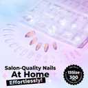 UNA GELLA Almond Nail Tips Medium 15 Sizes 300PCS Pre-Etched Gel Acrylic Nail Tips Almond Shape Easy Salon Press On Nails Long-Lasting Hold Full Cover Fake False Nails Snug Fit