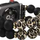 Guran Soft Silicone beads Elastic Sport Straps Stretchy Watch Bands Compatible with Apple Watch Band Scrunchie 38mm 40mm 41mm 42mm 44mm 45mm,Wristbands Women Men Replacement Solo Loop Strap for iWatch Series SE 7 6 5 4 3 2 1 (leopard print)