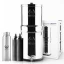 2.25 G Gravity Water Filter System | Dual Carbon Filtration | NSF/ANSI 42 & 372 Certified | Removes 99.9% Lead, PFAS, Chlorine & 200+ Contaminants | Countertop Stainless Steel Water Filter | Portable