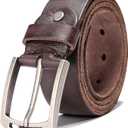 Men's 100% Italian Cow Leather Belt Men With Anti-Scratch Buckle,Packed in a Box 38 Inch