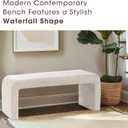 Ink+Ivy Steve Entryway Accent Bench Padded, Cozy Plush Boucle Upholstered Bench for Living Room, Modern Curved Corner Compact Bed End Bench for Bedroom, Indoor Seating, Fully Assembled, 42" W Cream, 42"W x 16"D x 18"H