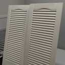 Ekena Millwork Lifetime Vinyl LL1S14X06400WH Standard Cathedral Top Center Mullion, Open Louver Vinyl Shutters, w/Installation Shutter-Lok's & Matching Screws (Per Pair), 14 1/2"W x 64"H, White