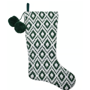 Green Diamond Pattern Stocking