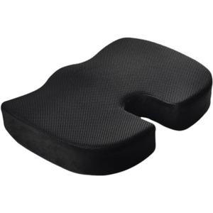 Car Seat Cushion, Ergonomic Memory Foam Airplane Seat Cushion for Sciatica & Coccyx & Tailbone Pain Relief,Chair Pillow,Butt Cushion for Car Drivers,Long Sitting Office Workers (Black)