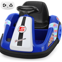 ELEMARA Toddler Bumper Car with Big Wheels, 2.2 Mph, Ride On Toys for Toddlers with DIY Stickers, 12v Electric Bumper Cars for Kids with Bluetooth,LED Light,Music for Indoor Outdoor,Peach Pink, 27.6 inches x 21.7 inches x 18.1 inches