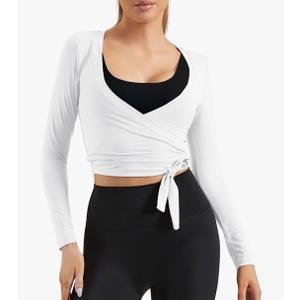 Women Tie Front Shrug Long Sleeve Bolero Cardigan Lightweight Casual Tops, M, White