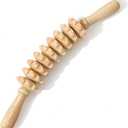 2 x Wooden Curved Massage Stick, 9 Rotatable Roller Wood Therapy Massager, Myofascial Fascia Relief Lymphatic Drainage Tool for Cellulite Reduction, Muscle Tension Relief for Belly Legs Thighs
