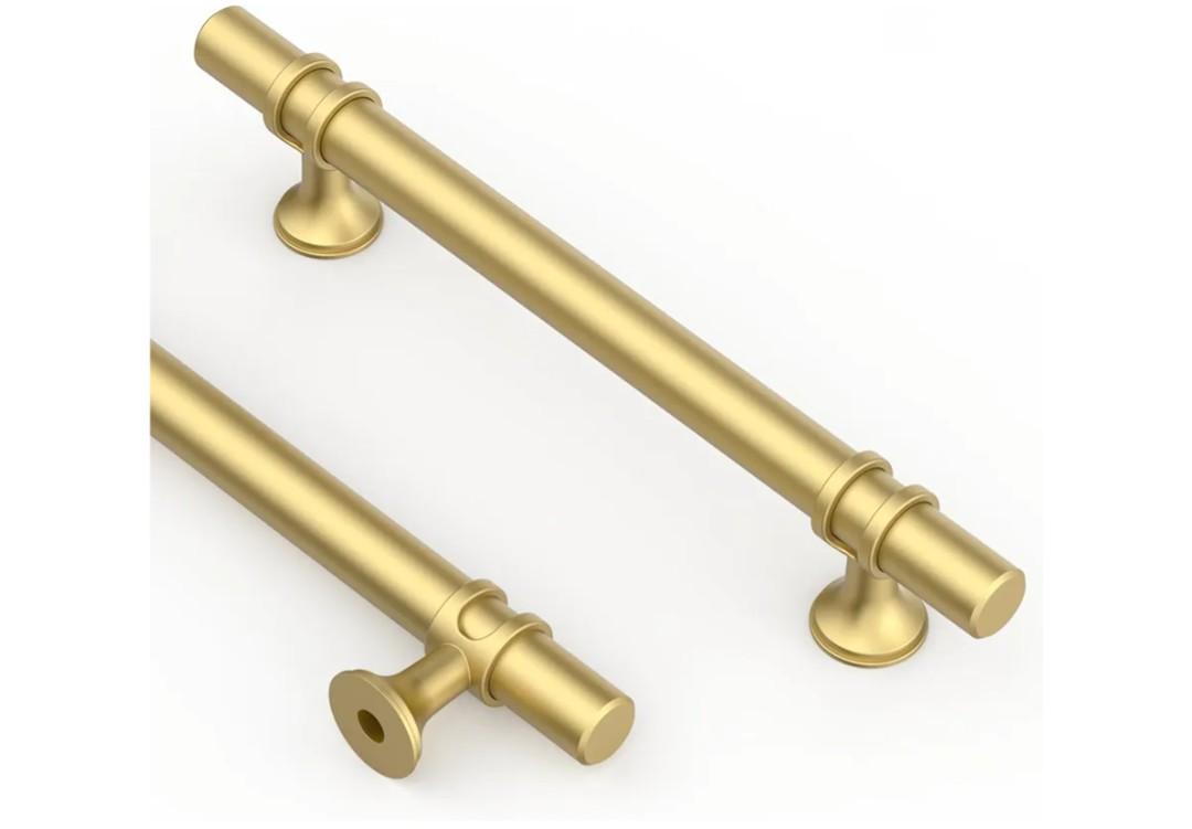 Asidrama 10 Pack 5 Inch(128mm) Brushed Gold Kitchen Cabinet Handles, Cabinet Pulls Kitchen Cabinet Hardware Cupboard Handles Drawer Pulls