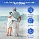 Adult Plastic Diaper Covers Waterproof, Leakproof Rubber Incontinence Pants Washable, High Waist Women Underwear Overnight (Blue, Medium)