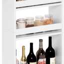 MARTY Rolling Storage Cart 4-Tier White Kitchen Cart with Wheels,Slim Storage Cart with Handle Slide Out Utility Cart Shelving Unit Organizer Trolley for Laundry Narrow Places Bathroom Small Corner (5.51"D x 15.75"W x 31.5"H)