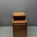 latifolia Solid Wood Nightstand, 2-Drawer Small Nightstand, Narrow Bedside Table with Shelf Storage(Nature, 9.84''W)
