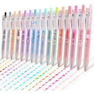 16PCS Glitter Gel Pens,0.7mm Retractable Assorted Colors Glitter Pens, Colored Sparkle metallic Gel Pens with Comfort Grip,Glitter Pens for Adults Journaling Coloring Drawing Doodling