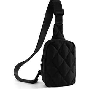 Quilted Puffer Sling Bag for Women Small Backpack Crossbody Chest Bag Fanny Packs Purses for Casual Traveling Hiking (Black) Quilted Puffer Sling Bag for Women Small Backpack Crossbody Chest Bag Fanny Packs Purses for Casual Traveling Hiking (Black)