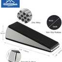 HOMOTEK 4 Pack Door Stops for Bottom of Door, Heavy Duty Wedge Door Stoppers Strongest Under Door Wall Protectors of Premium Quality Alloy and Rubber, Brushed Stainless Steel