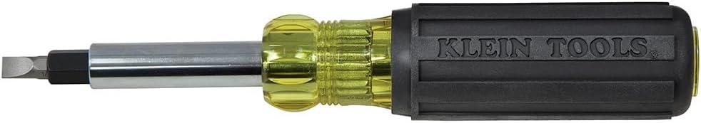 Klein Tools 32557 Multi-Bit Screwdriver/Nut Driver, Heavy Duty 10-in-1 with Interchangeable Shafts and Ph, Sl, Sq, Hex Bits and Nut Drivers