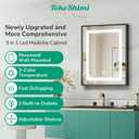 TokeShimi 24x30 Inch LED Medicine Cabinet Black Frame, Medicine Cabinet with Lights, 3-Color Lighted Medicine Cabinet Mirror for Bathroom, Anti-Fog, Tempered Glass, Outlets, Wall-Mounted/ Recessed