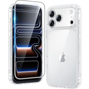 FNTCASE for iPhone 17 Pro Case: Clear Military Grade Drop Protection Anti Yellowing Cell Phone Cover - Rugged Shockproof Protective Bumper Transparent Phonecase