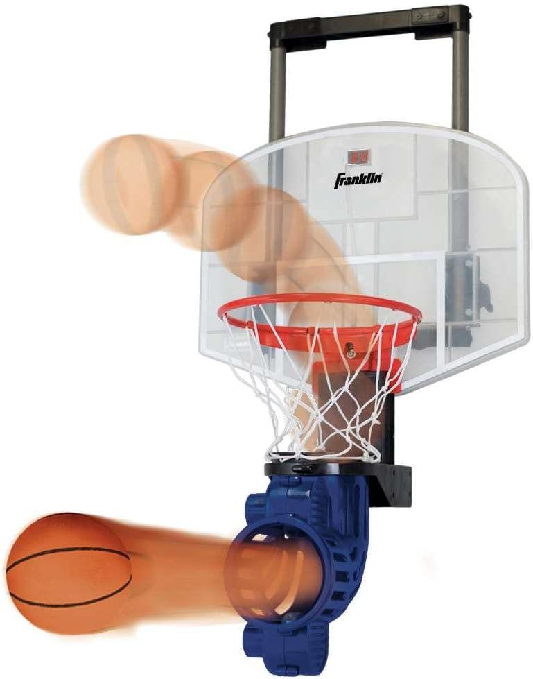 Franklin Sports Mini Basketball Hoop with Rebounder and Ball - Over The Door Basketball Hoop With Automatic Ball Rebounder - Indoor Basketball Game For Kids