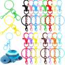 64 Pcs Colorful Swivel Snap Hook with Key Rings Lobster Claw Clasps Keychain Making Kit Swivel Clasps Lanyard Clips Hooks for Jewelry DIY Crafts Christmas Gift (Extended Type,16 Colors)