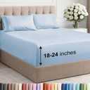 Extra Deep Twin Sheet Set - 4 Piece Breathable and Cooling Sheets - Hotel Luxury Bedding for Women, Men, Kids & Teens - Easy & Secure Fit - Soft, Wrinkle Free and Comfy - Extra Deep Pockets - Sky Blue
