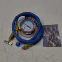 AC U Charge Hose with Gauge Car Refrigerant R134a Recharge Tool Kit Auto Air Conditioner Charging Hose 250PSI Low Pressure Meter Brass 1/4" Female Parts R134a Can Tap Quick Coupler