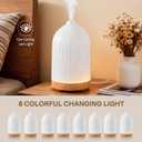 100ML Essential Oil Diffuser, Ultrasonic Cool Mist Aromatherapy Diffuser with Timer & 8-Color LED Light, Continuous & Intermittent Mist Modes, Auto-Off, Quiet Diffusers for Home Office Yoga