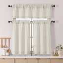 Chyhomenyc Natural Valance for Windows, Light Filtering Faux Linen Slub Textured Small Kitchen Valance, Neutral Top Window Short Curtain for Bathroom Basement Farmhouse, 60Wx12L Inch, 1 Panel