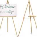 Wooden Art Easel Stand - 63" Portable Tripod Wood Artist Easel - Adjustable Floor Poster Stand for Painting, Display Show, Wedding - Natural