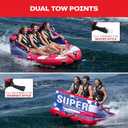 Airhead Mable Towable Tube for Boating, 1-4 Rider Inflatable Boat Tube for Water Tubing, Heavy Duty Full Nylon Cover, EVA Foam Pads, Dual Tow Point, Patented Speed Safety Valve